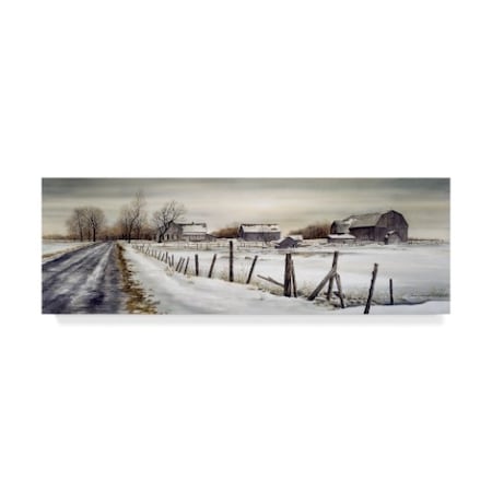 John Morrow 'A Long Winter Road ' Canvas Art,10x32